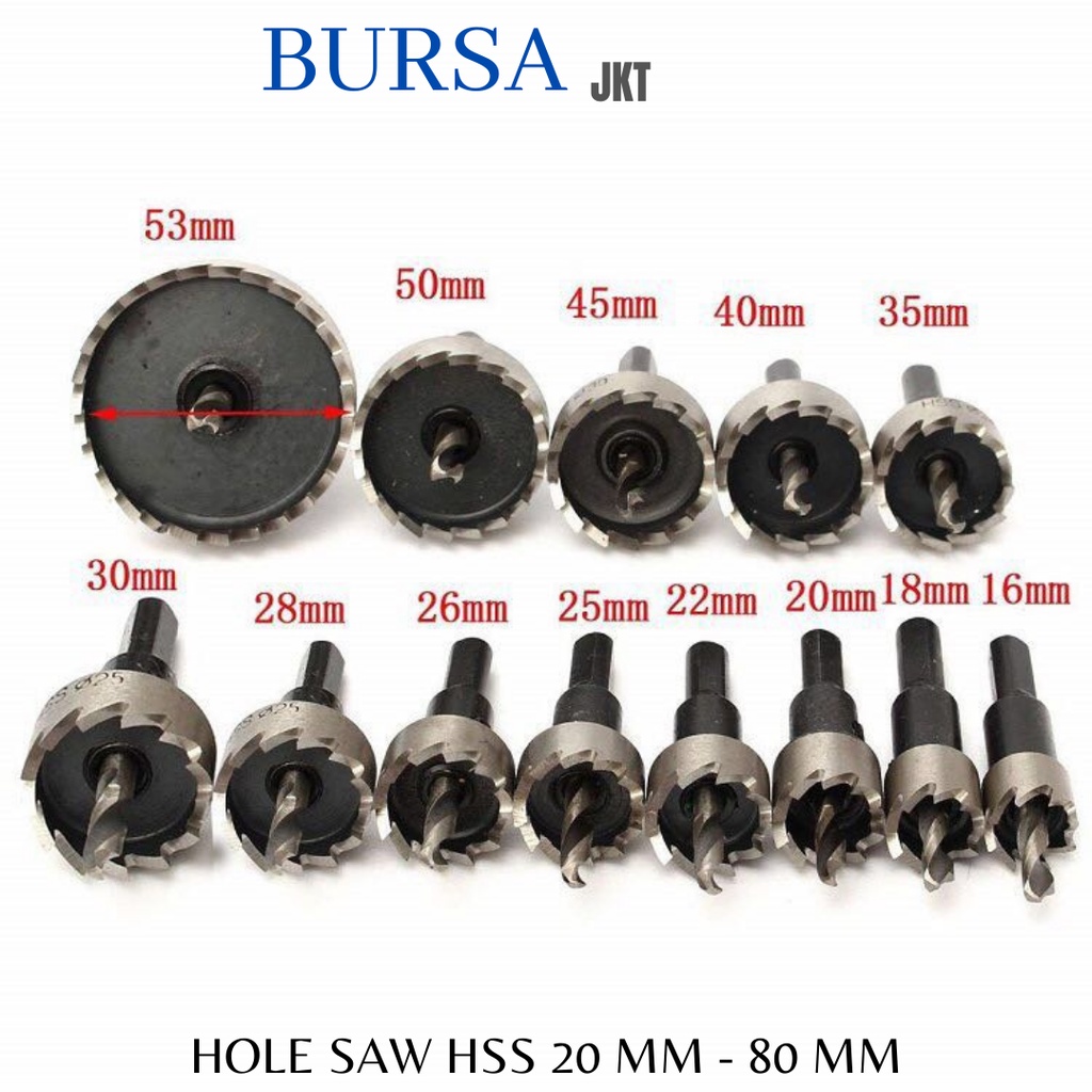 Jual MATA BOR HOLE SAW STAINLESS STEEL PELUBANG BESI PLATE METAL DRILLING LOGAM 80 MM Shopee Indonesia