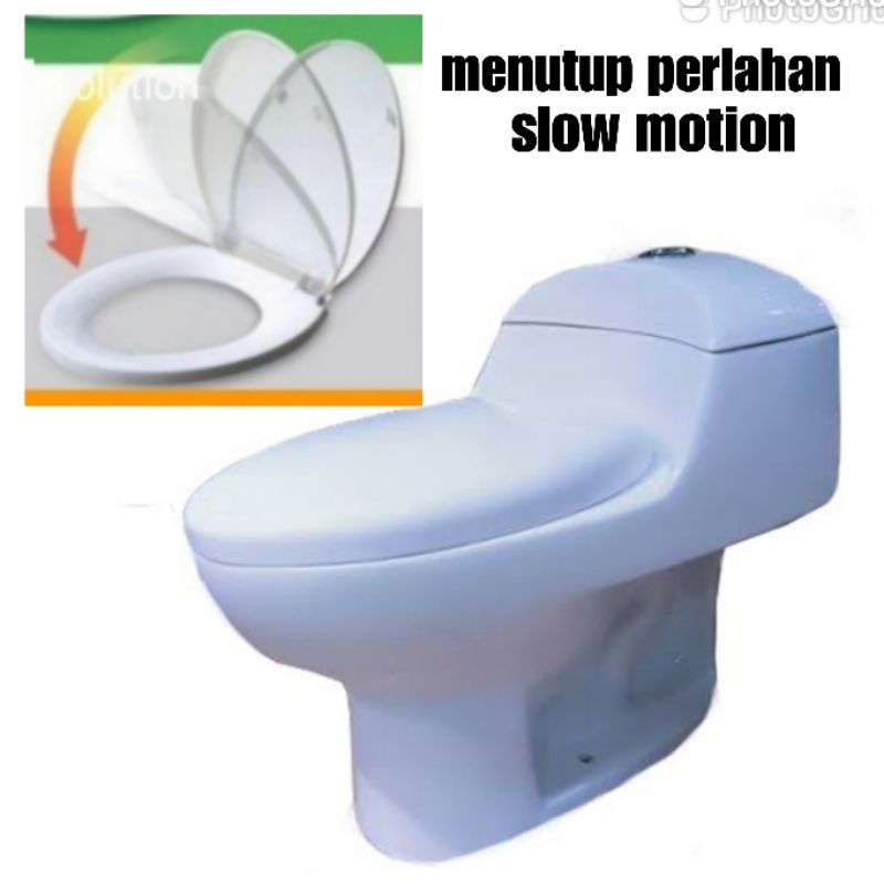 Jual TUTUP KLOSET MONOBLOK SLOW MOTION. TOILET COVER LONG SOFT CLOSE ...