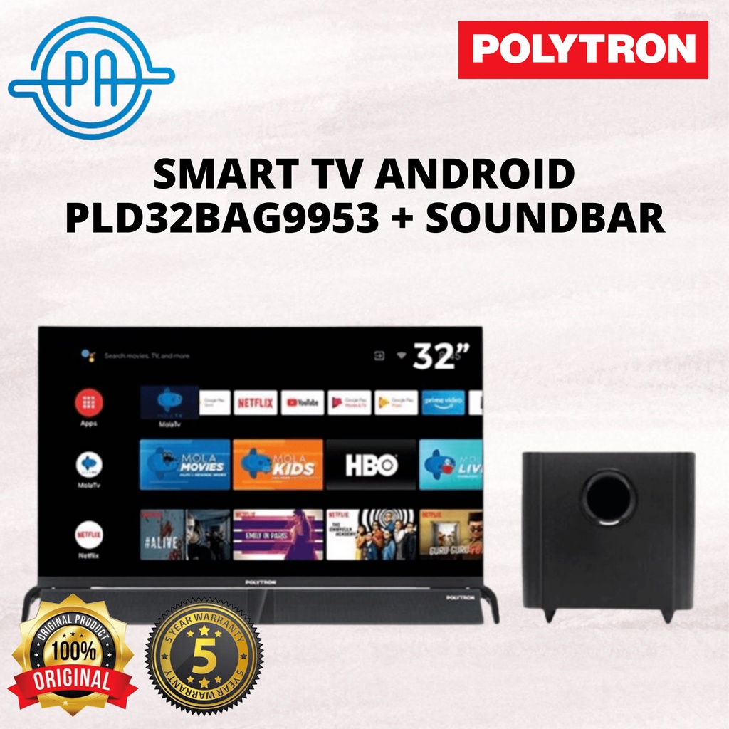 Jual POLYTRON Smart Android TV LED 32 inch Soundbar PLD 32BAG9858 / PLD
