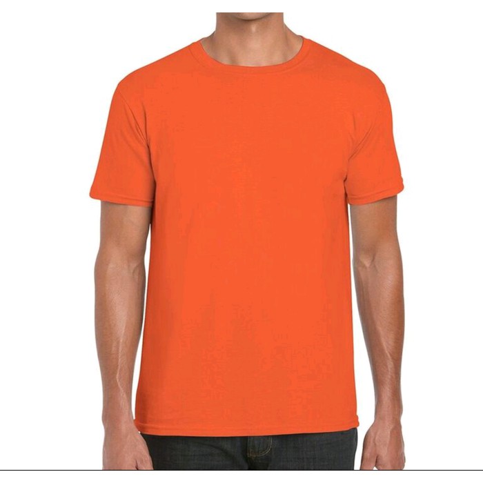 Jual Orange Bata Pendek Kaos Polos Katun Combed 30s Orange Bata