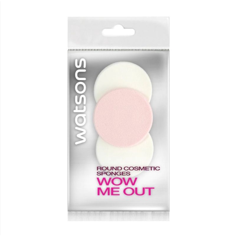 Jual Watsons Beauty Blender Round Cosmetic Sponges Wow Me Out | Shopee ...