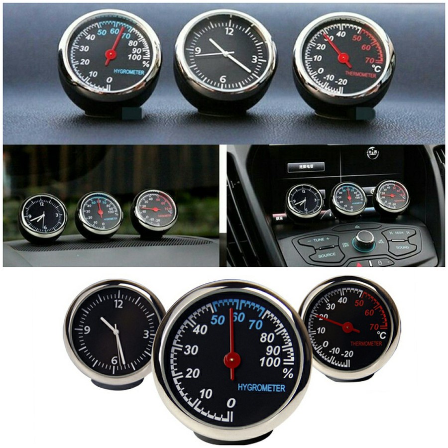 Jual Dashboard Jam Analog Thermometer Hygrometer QUARTZ Mobil | Shopee ...