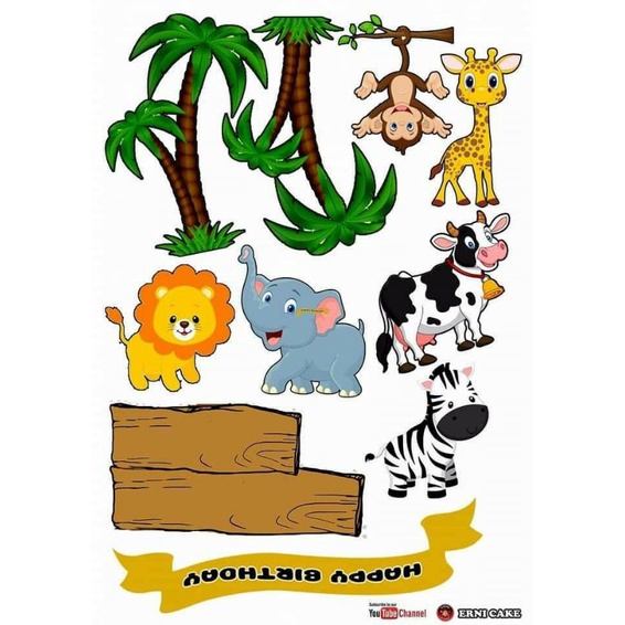 Jual Topper kebun binatang animals gajah singa bisa custom nama dan ...