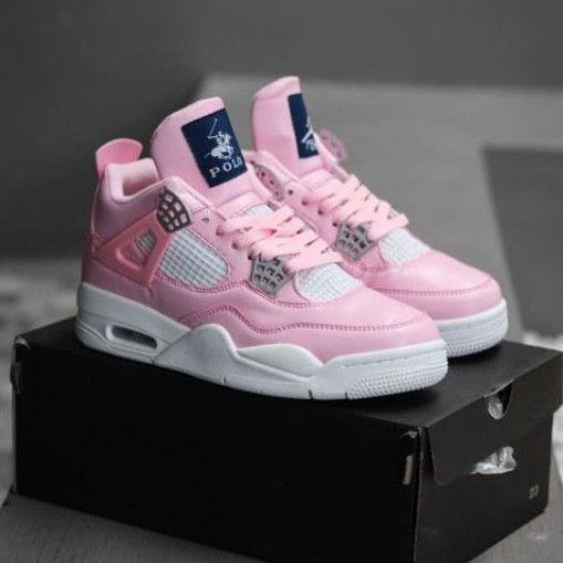 Sepatu Nike Air Jordan 4 Polo Pack Ralph Lauren Pink White Putih Premium