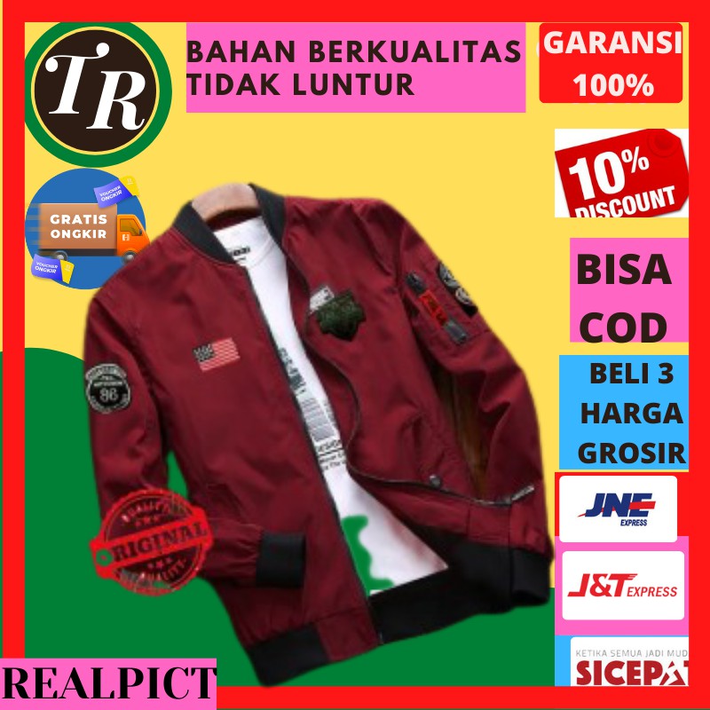 Jual Jaket Bomber Pria FITO MAROON Grosir Baju Cowok Kantor Kerja ...