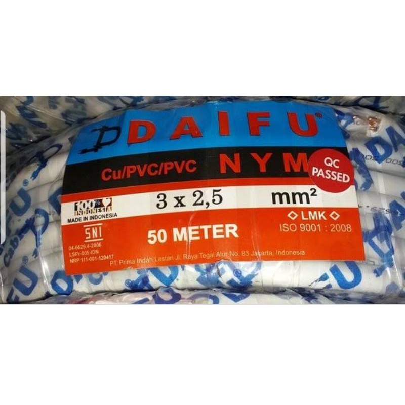 Jual Kabel Listrik Nym Daifu / Hensonic / Master 3x2.5 Eceran SNI ...