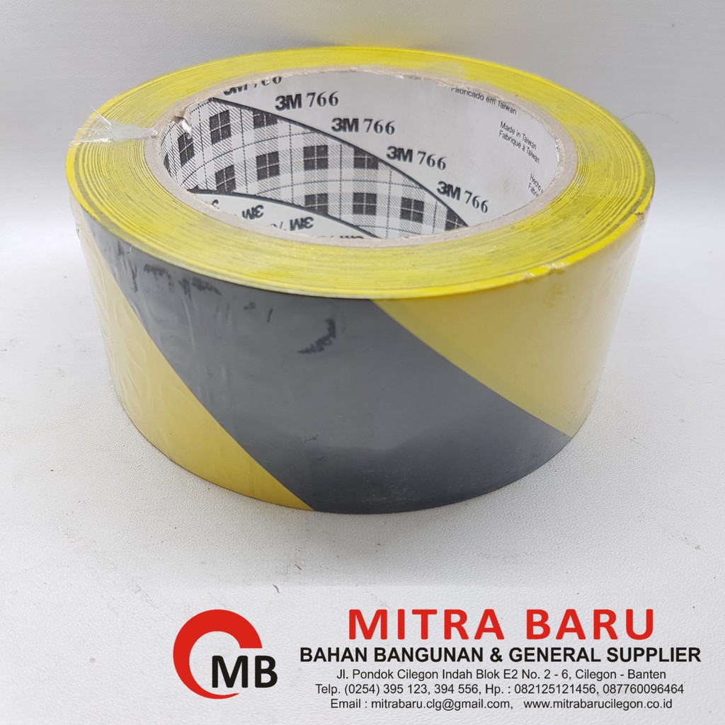 Jual 3M 766 LAKBAN POLICE LINE TAPE 2 X 36Y MARKING FLOOR TAPE HITAM ...