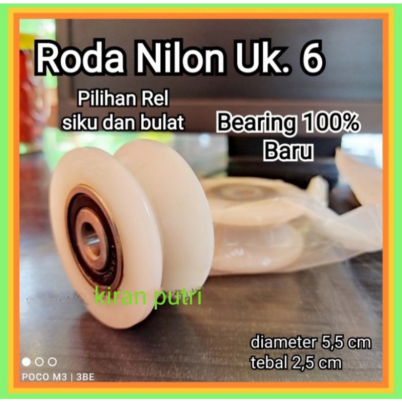 Jual roda pagar nilon tanpa rumah ukuran 6cm bearing baru pintu besi ...