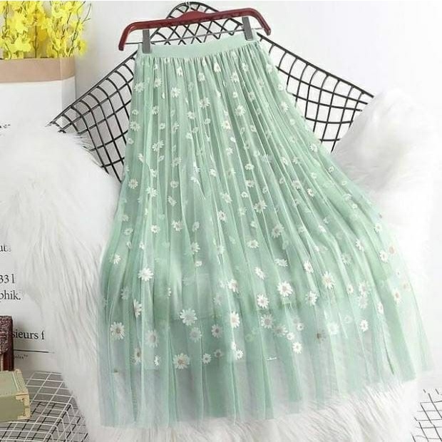 Jual Rok Tutu Korea Import / Maxi Skirt Motif Bunga | Shopee Indonesia