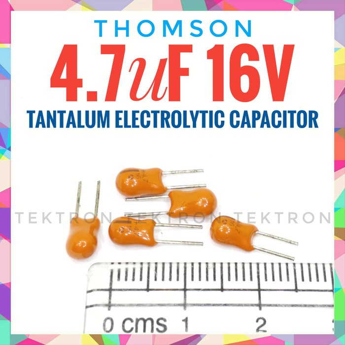 Jual Thomson 4.7uF 16V Tantalum Electrolytic Capacitor kapasitor 4u7 ...