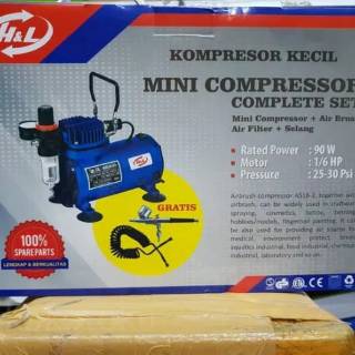 Jual Kompresor Mini Compressor Complete Set With Air Brush H L Shopee