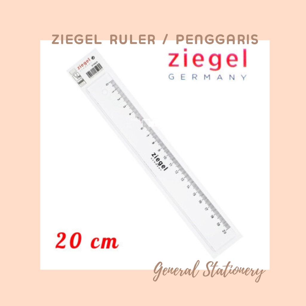 Jual Ziegel Flat Ruler 20 cm / Penggaris Ziegel Bening 20 cm | Shopee ...