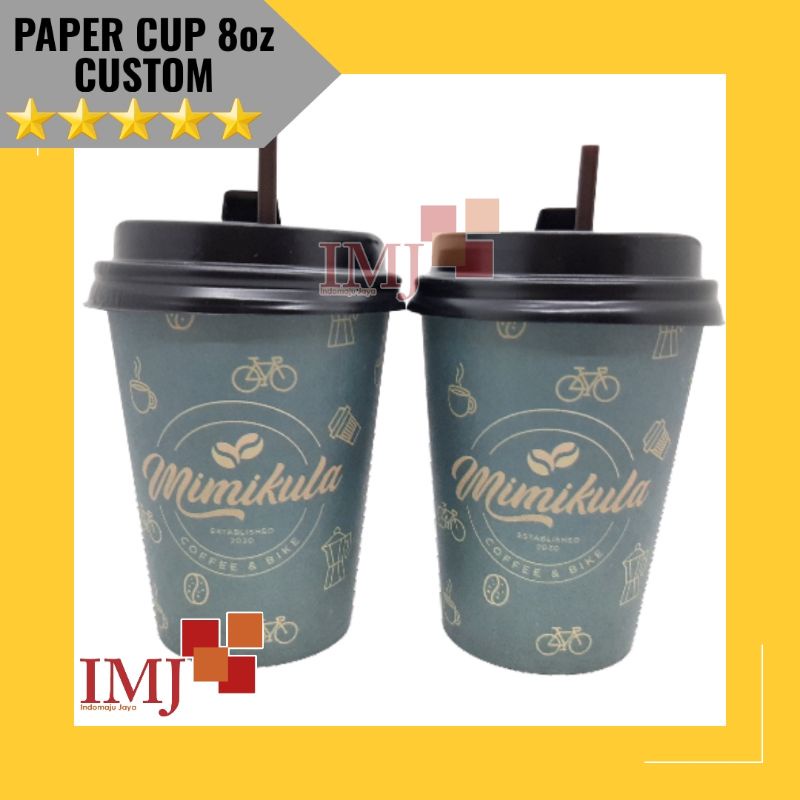 Jual CETAK PAPER CUP 8oz CUSTOM DESAIN FULL COLOR custom paper cup 8oz ...