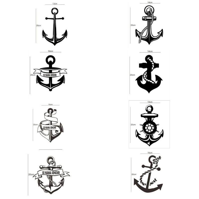 Jual Cutting Sticker Stiker Jangkar Anchor Untuk Mobil/Motor/Dinding ...