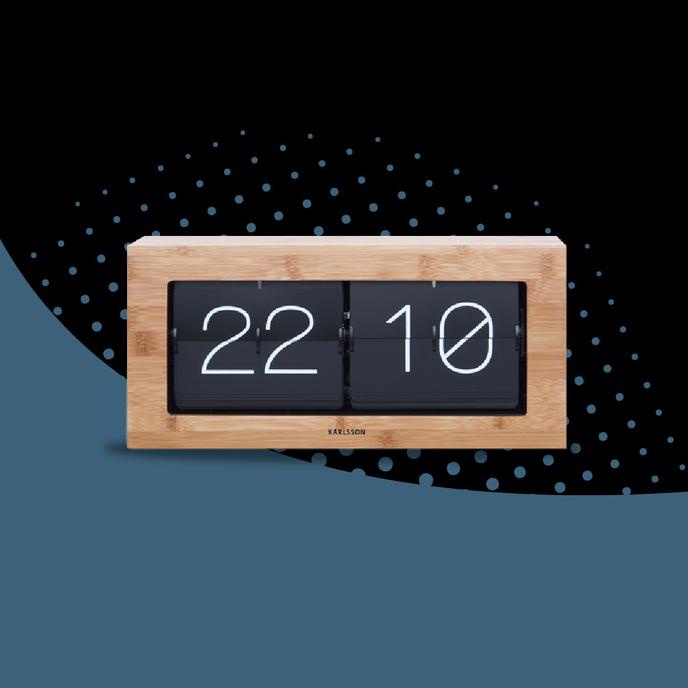 Jual Karlsson Table clock Boxed Flip XL bamboo 37 x 17,5x 9cm Shopee