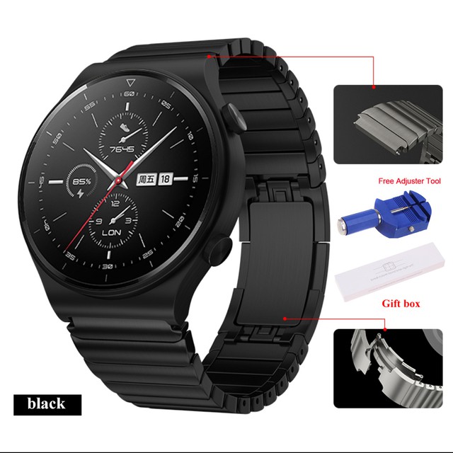 ✳Original Titanium Grey Strap for Huawei Watch GT2 Pro 22mm Stainless Steel  Correa Metal Watch Band