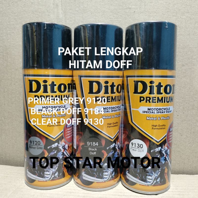 Jual Pilok Paket Lengkap Cat Diton Premium Primer Grey Black Doff Clear Doff