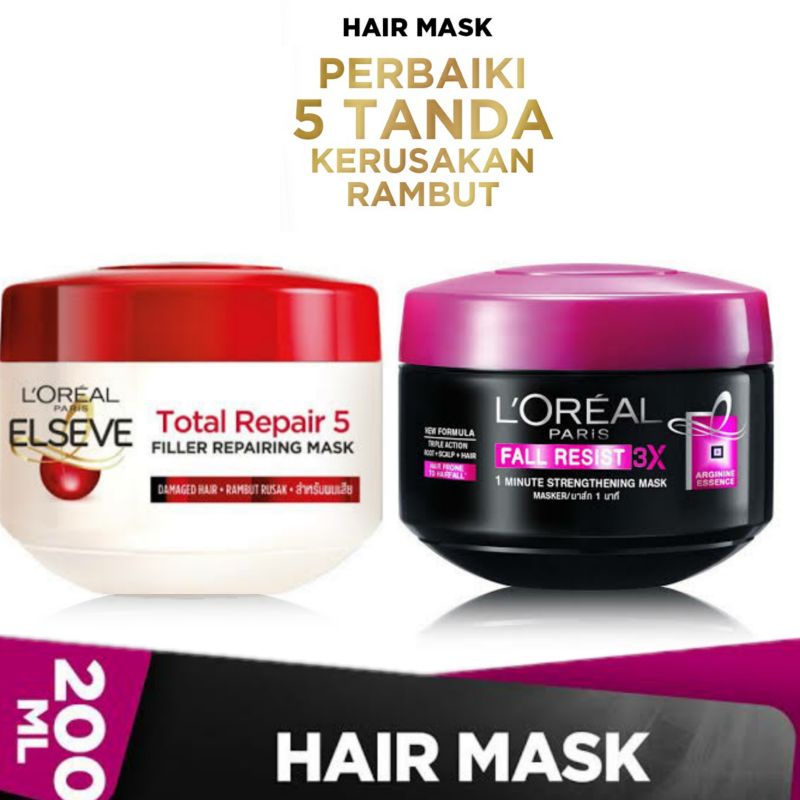 Jual Loreal Hair Mask 200ml Total Repair / Fall Resist / Smooth