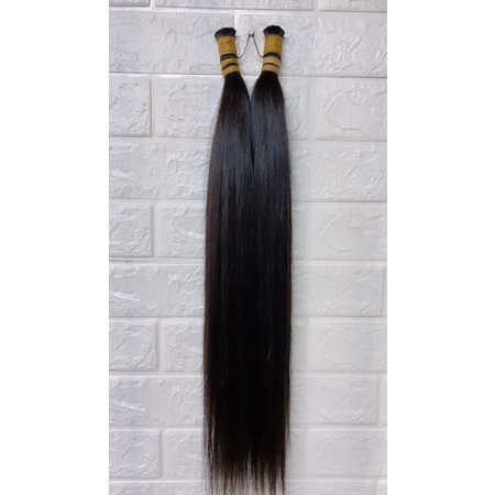 Jual rambut sambungan asli tebal dan rata 100helai/63cm Free smoothing ...