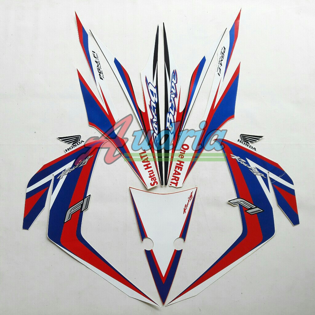 Jual Stiker Striping Motor Honda Blade 125 Fi 2015 R Merah-Putih-Biru ...