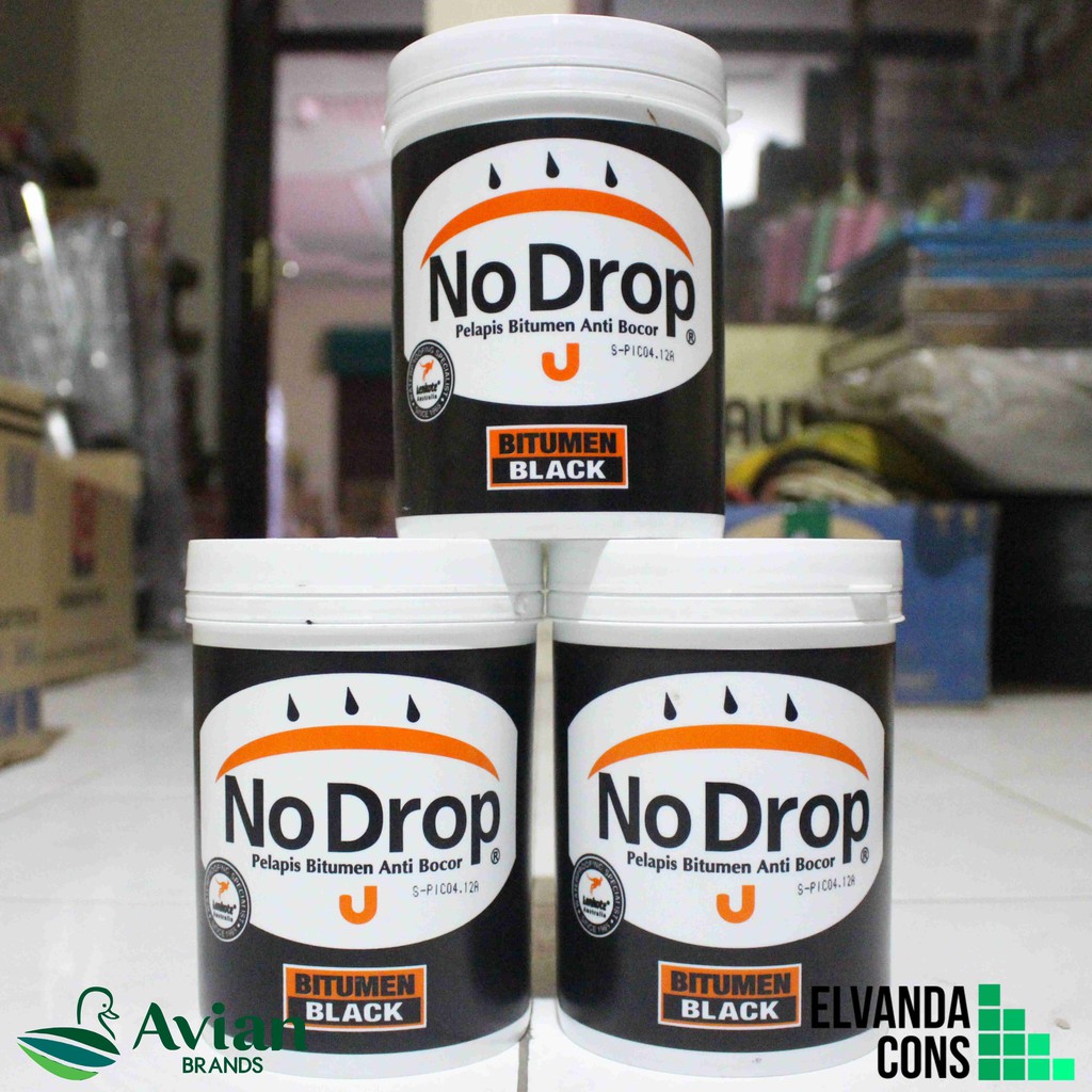 Jual Cat NO DROP BITUMEN BLACK Kiloan 1 kg Pelapis Anti Bocor Avian ...