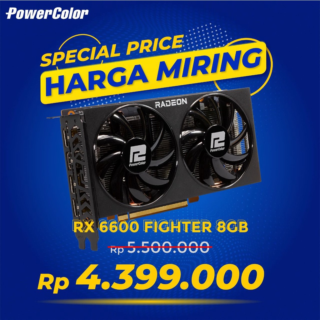 Jual VGA PowerColor Fighter AMD Radeon RX 6600 8GB GDDR6 RX6600 ...