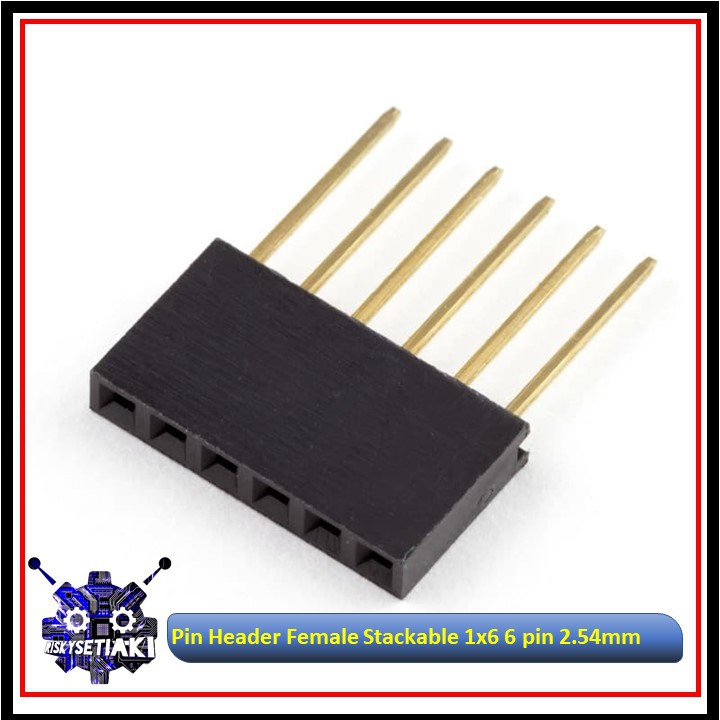 Jual 40 Pin Header Female Stackable 1x6 6 pin 2.54mm u/ Arduino Shield ...