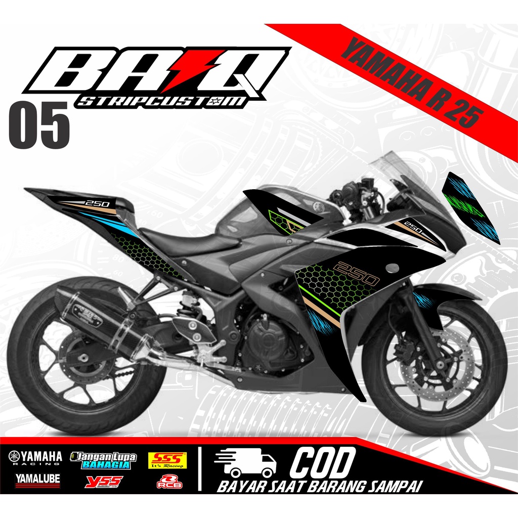 Jual Striping Stiker Yamaha R25 / Sticker Variasi Motor Yamaha R25 New ...