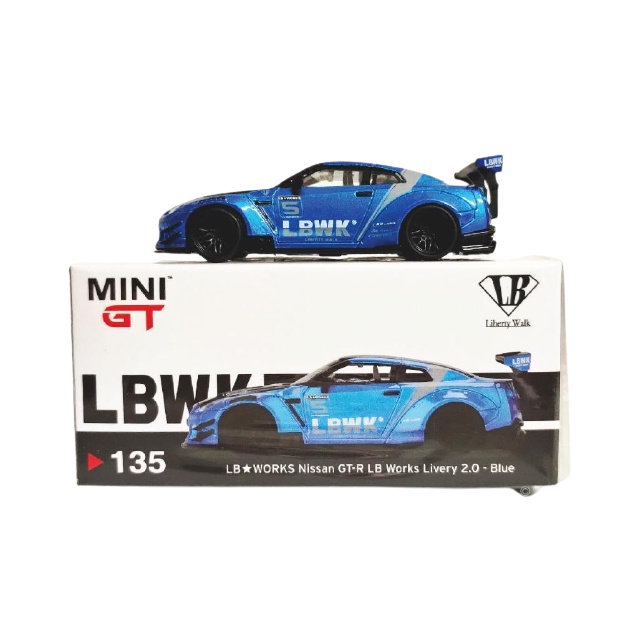 Jual Mini GT Nissan GT-R LB Works Livery 2.0 Blue | Shopee Indonesia