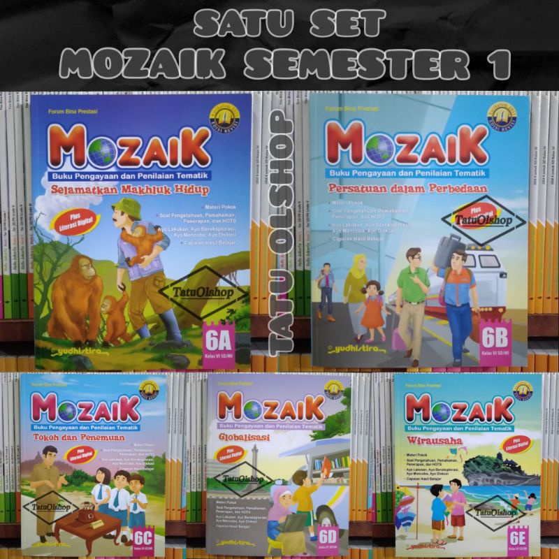 Jual Buku Mozaik Yudhistira SD Kelas 6 Paket Semester 1 6a 6b 6c 6d 6e ...