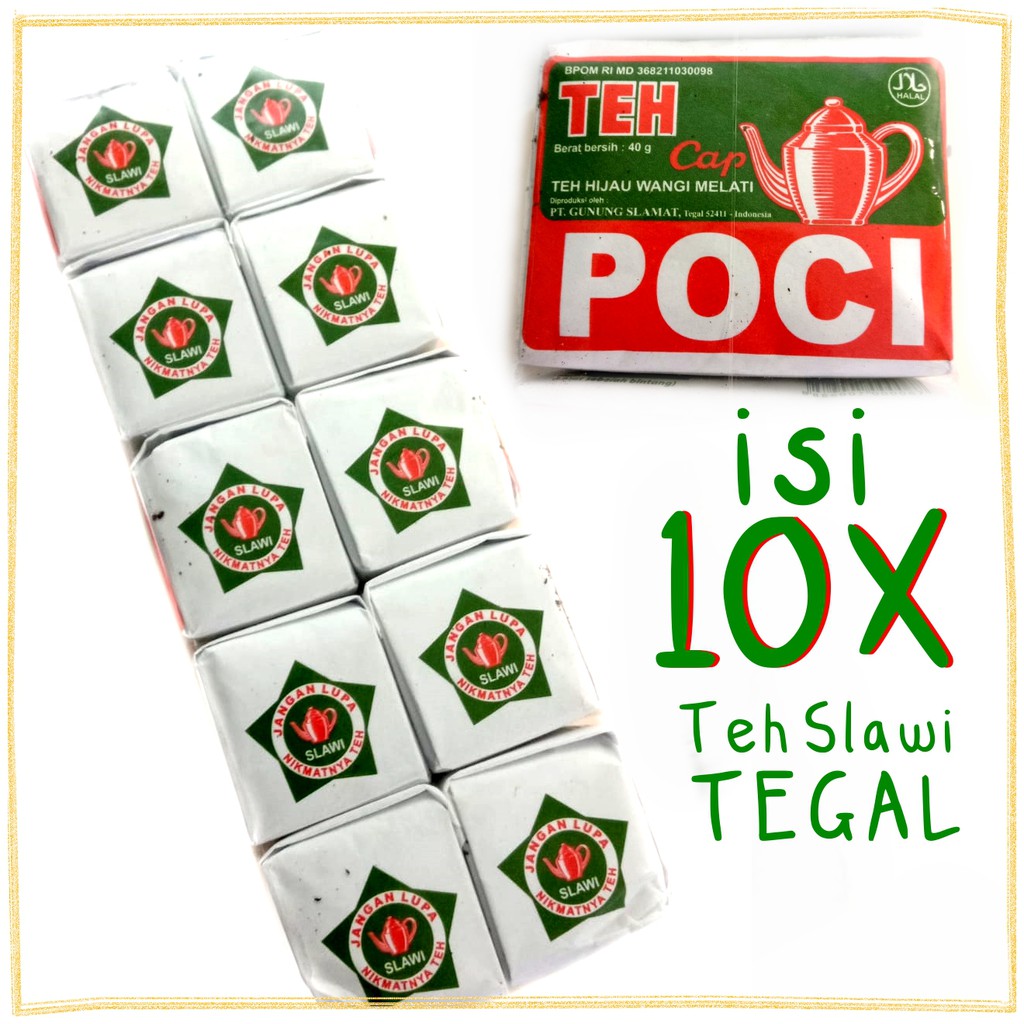 Jual 10x Satu Bos Isi Sepuluh The Drink Pack Slawi Teh Poci Tegal 400 G 10x40gr Shopee 3989