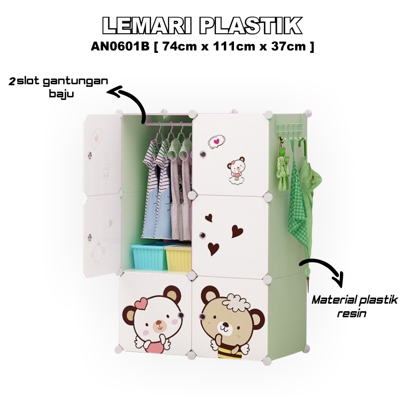 Jual Bisa Cod Lemari Pakaian Plastik Rak Serbaguna Susun Lemari Baju