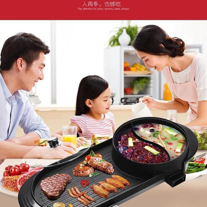 Jual Korean Grill Pan Electric Multifungsi 2In1 Hotpot Bbq Shopee