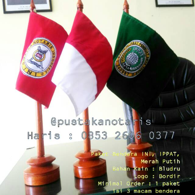 Jual Bendera Pataka Kantor Notaris Ppat Merah Putih Untuk Meja