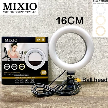 Mixio Ringlight Led 26Cm 20Cm 16Cm Lampu Make Up Vlog Lampu Ring Light Tripod Multi Live