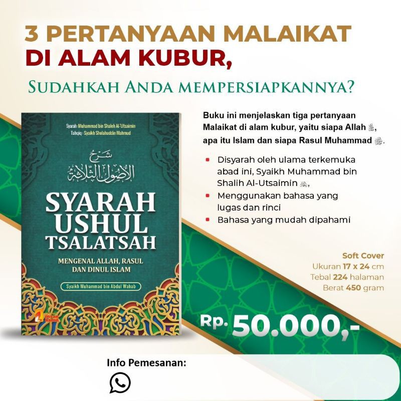 Jual Promo Kitab Terjemah Syarah Ushul Tsalasah Usul Salasah Syaikh