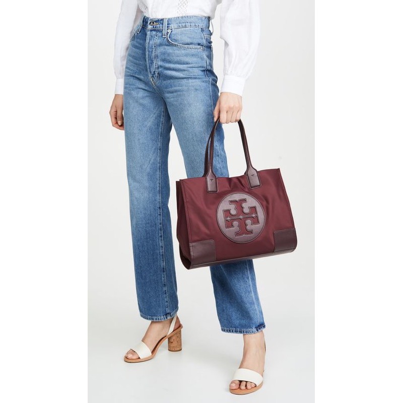 Tory burch discount ella tote burgundy