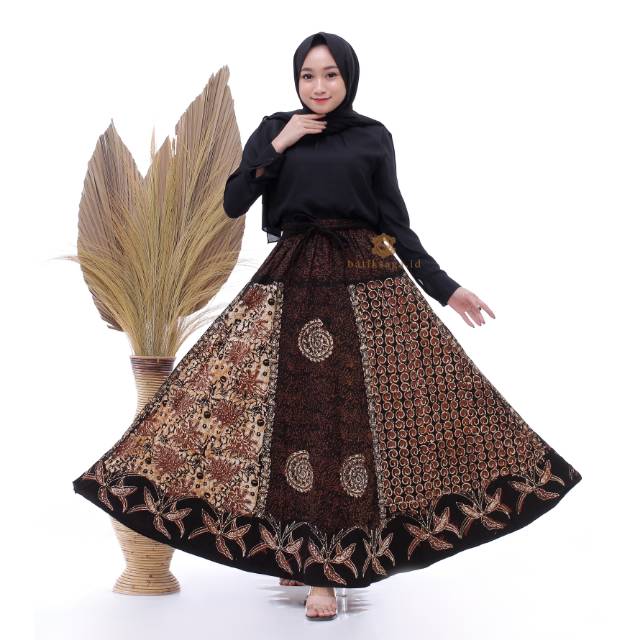 Jual Rok Batik Payung Jumbo Panjang Lebar Dewasa Bawahan Batik Cap Premium Sogan Modern Klasik 4981