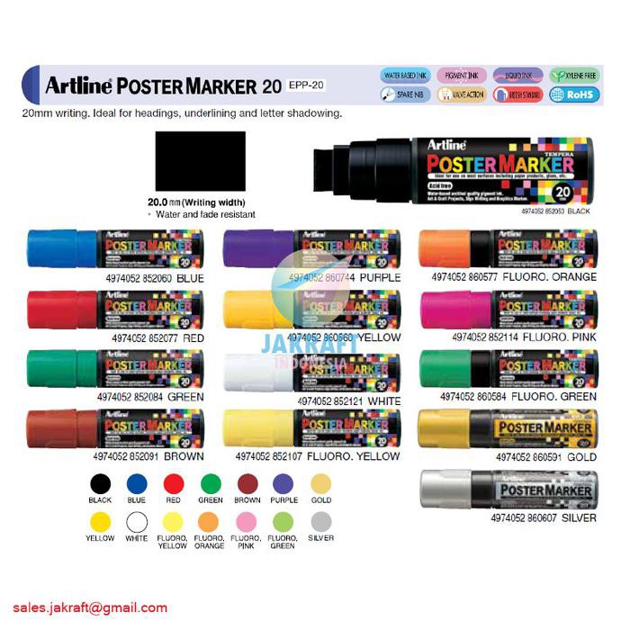 Jual SPIDOL GRAFFITI MURAL DINDING KACA 2 CM ARTLINE POSTER MARKER EPP