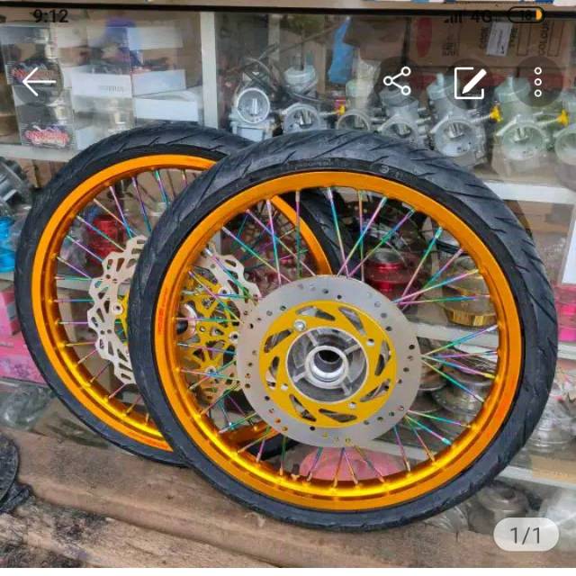 Jual Velg set ninja r atau ninja rr 17 jari-jari plus ban | Shopee ...