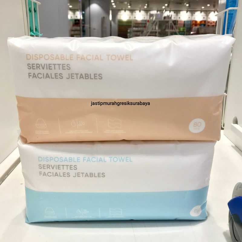 Jual DISPOSABLE FACIAL TOWEL 80SHEETS TISU MINISO FACIAL TOWEL MINISO