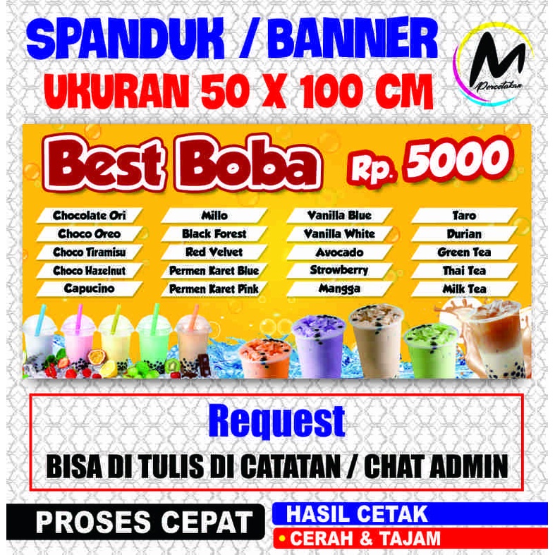 Jual Cetak Banner Es Boba Spanduk Jualan Es Kekinian | Shopee Indonesia