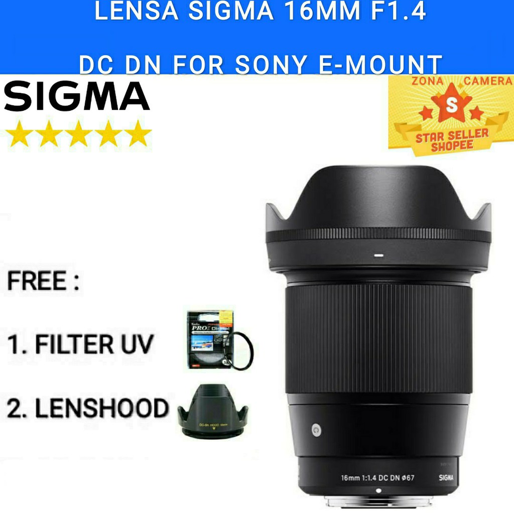 Jual Lensa Sigma 16mm F1 4 Dc Dn For Sony E Mount Original Paketan