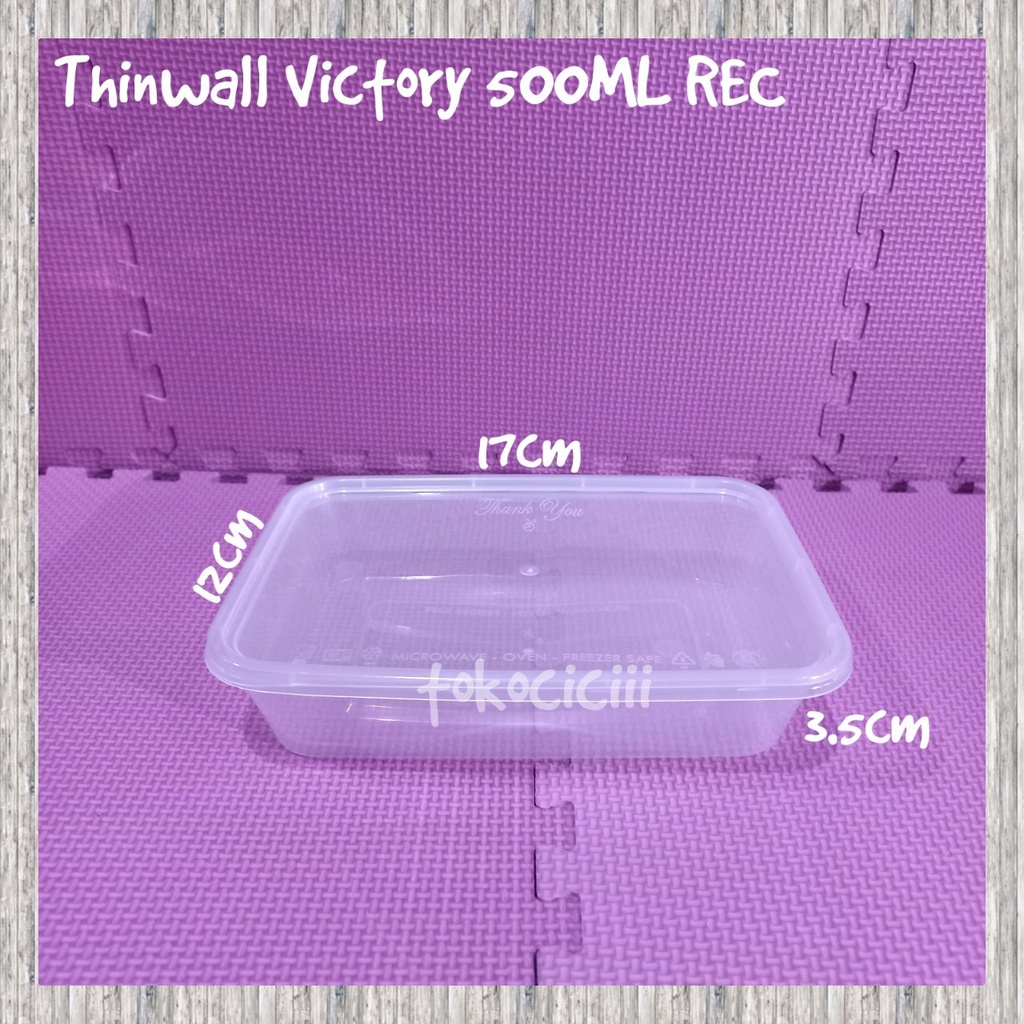 Jual Thinwall Food Container 500ml Victory Kotak Makan Bening