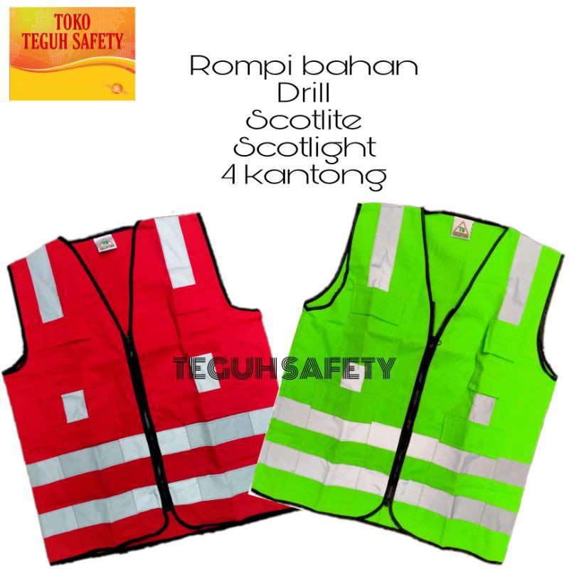 Jual Rompi Safety / Rompi 4 Kantong / Rompi Kerja / Rompi Tambang ...