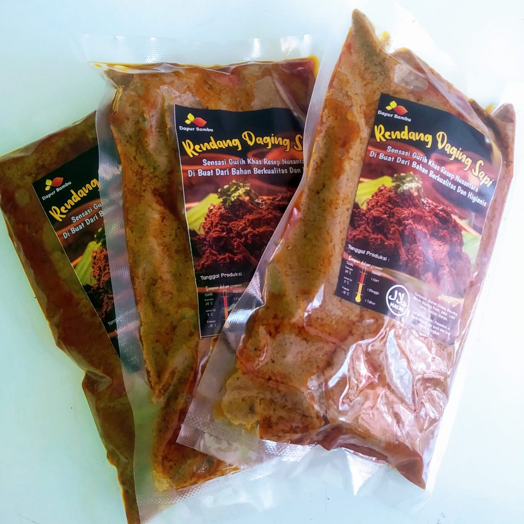 Jual Rendang Daging Dapur Bambu 500 Gr Rendang Paru Rendang Hati Sapi Rendang Bebek 