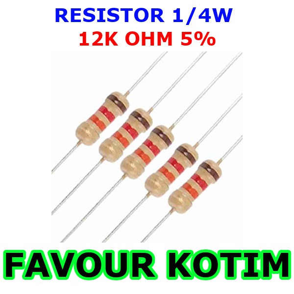 Stock 25 Resistenze 12K ohm 1/8 W 5% strato carbone