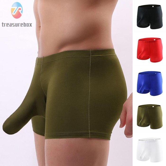 Jual Celana Dalam Boxer Pria Slim Fit Sexy Warna Polos Ada Ukuran Besar Celana Dalam Boxer