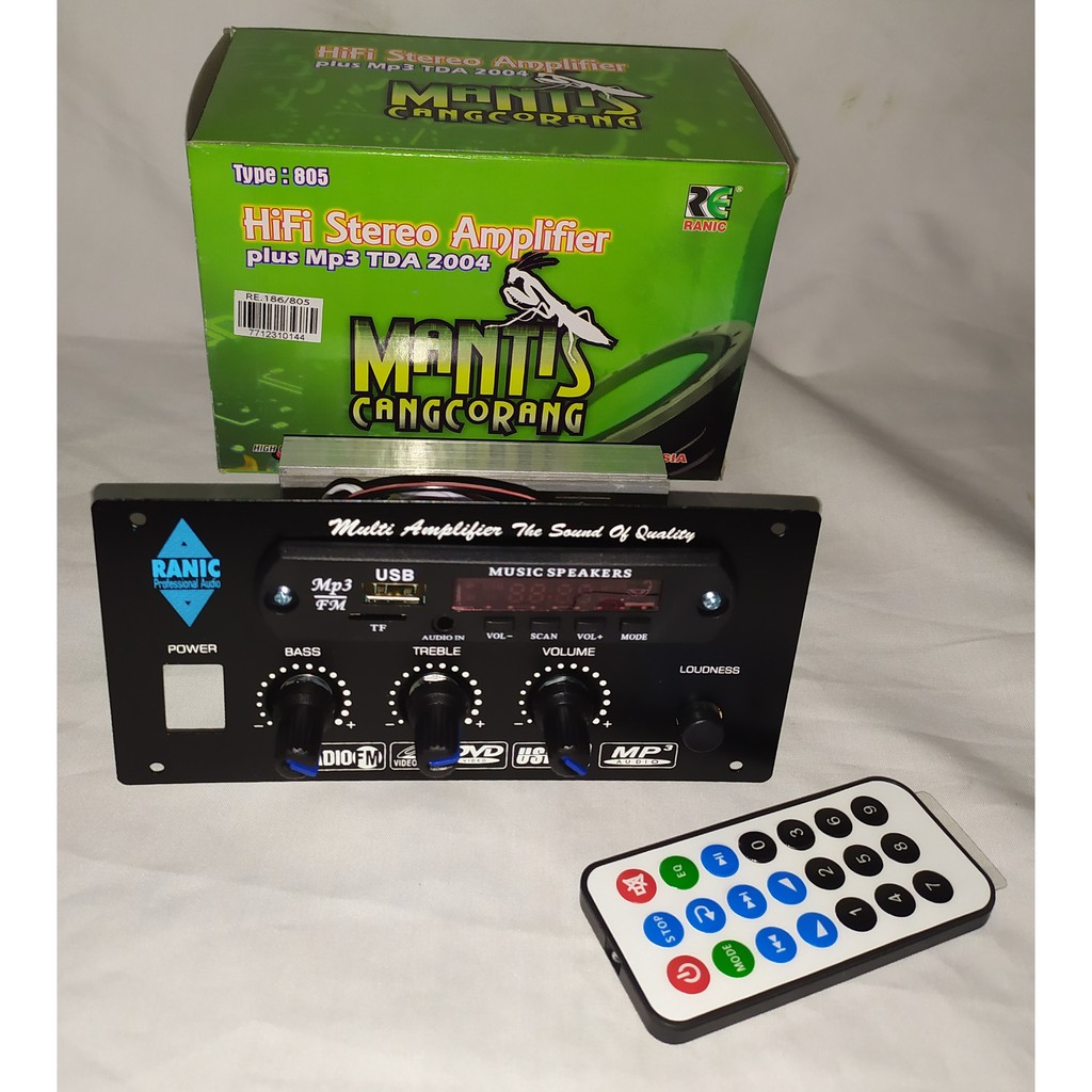 Jual Kit Ranic Kit Power Active Amplifier Stereo MANTIS + Mp3 USB Ranic ...