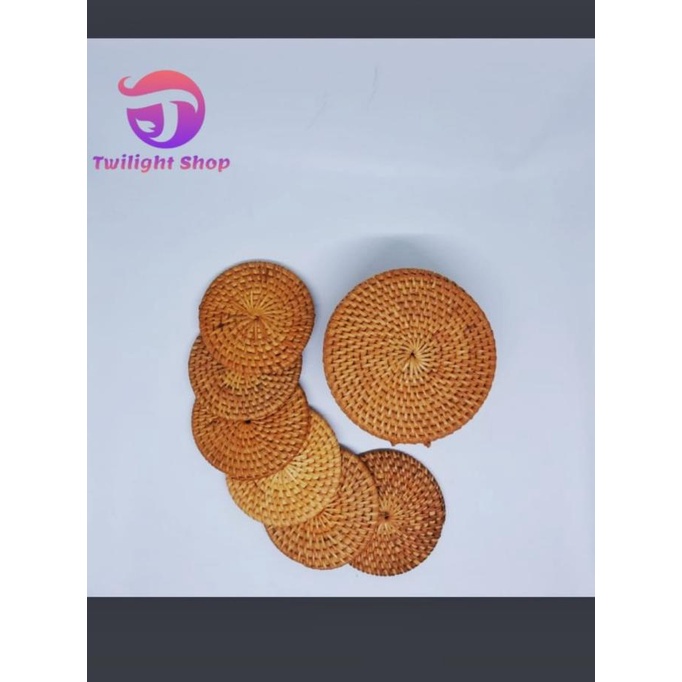 Jual Coaster Tatakan Gelas Rotan Set Export Quality | Shopee Indonesia